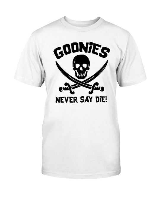 Goonies Never Say Die - Men's Fitted Crew White/Black