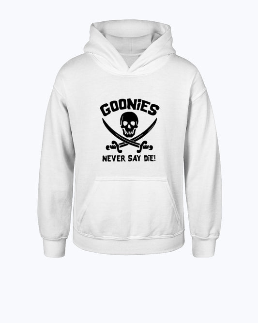 Goonies Never Say Die - Youth Hoodie White/Black