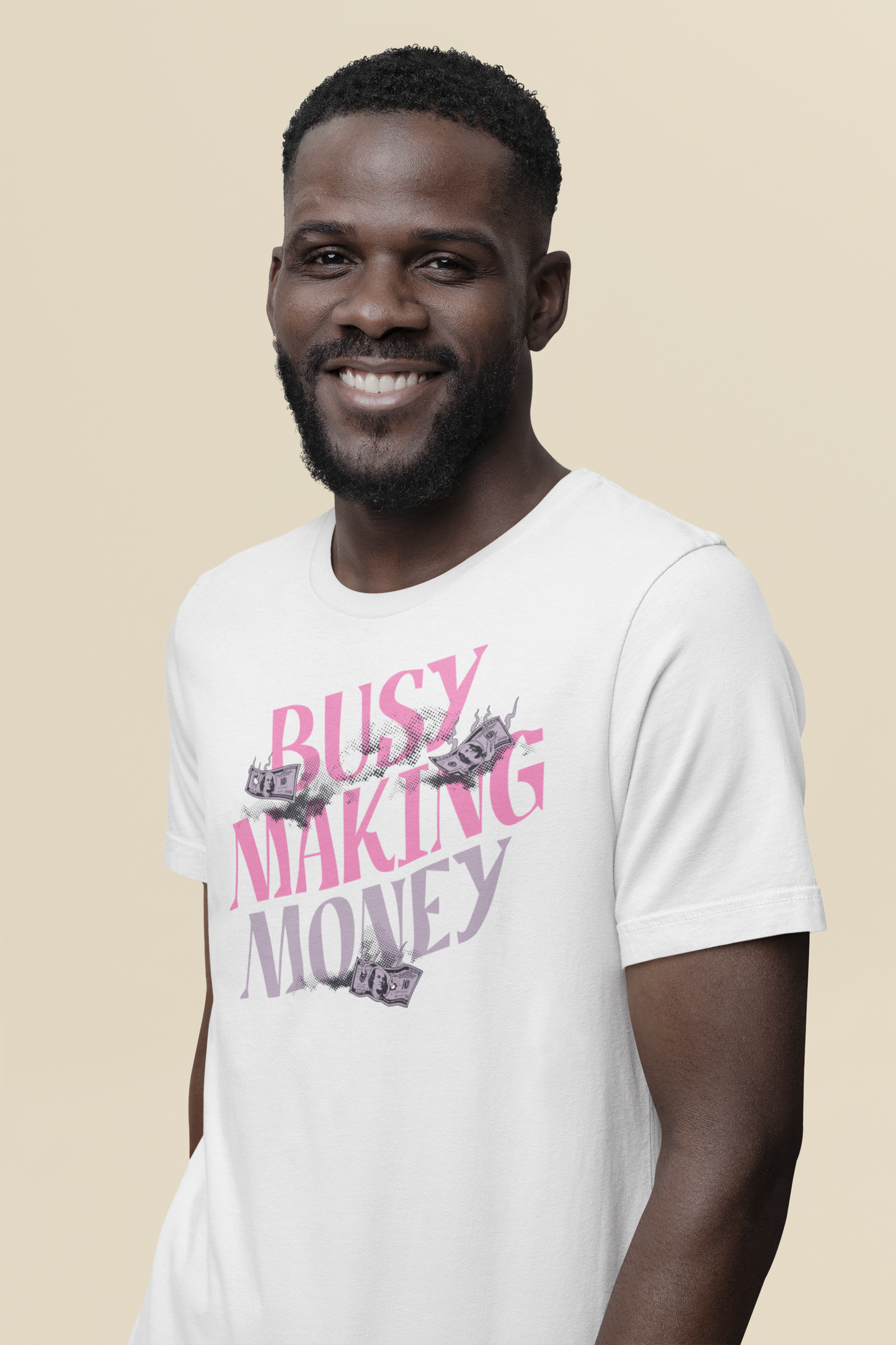 Busy Making Money Pink Premium Athletic Fit