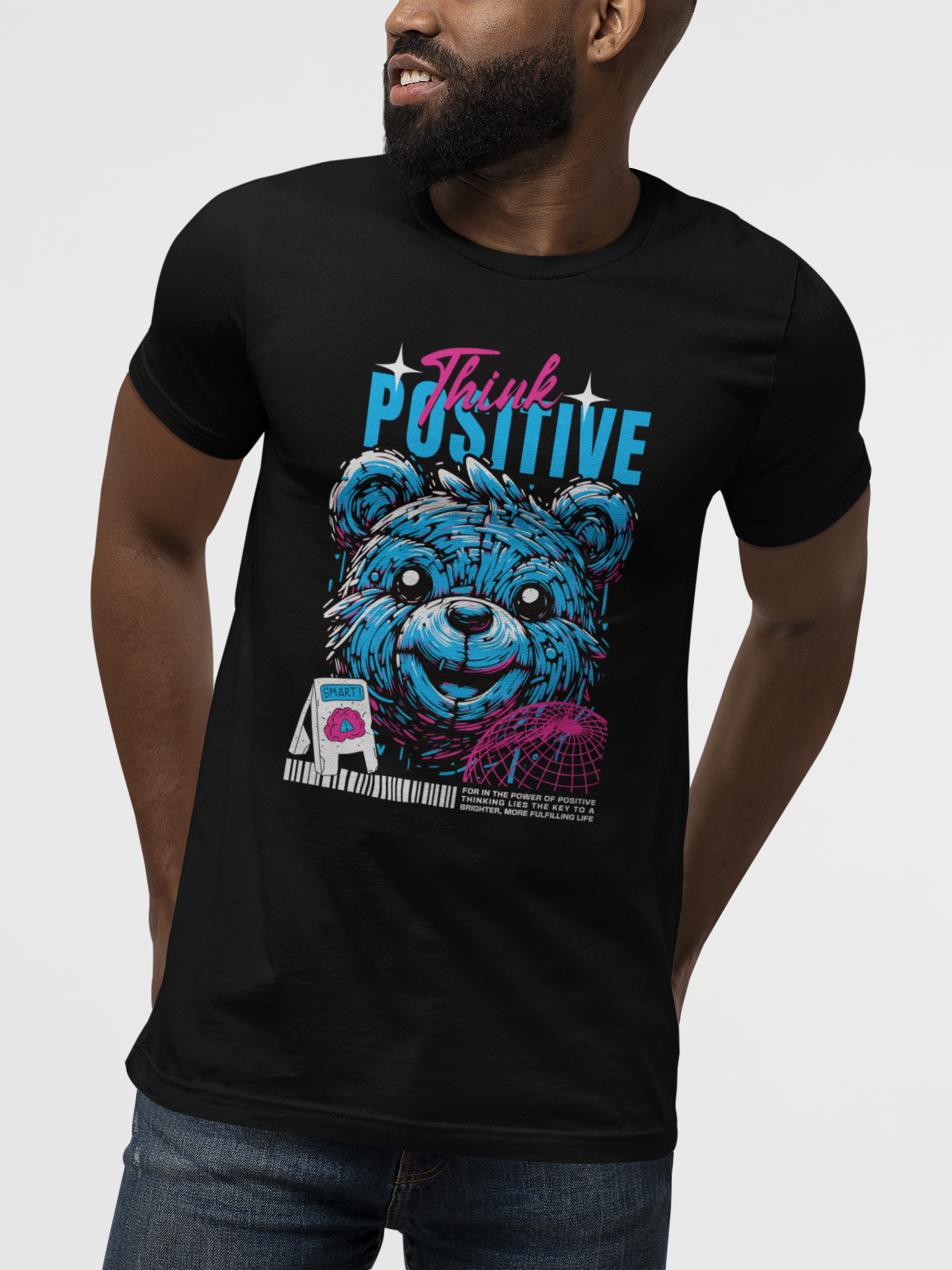 Think Positive Blue Premium Athletic Fit
