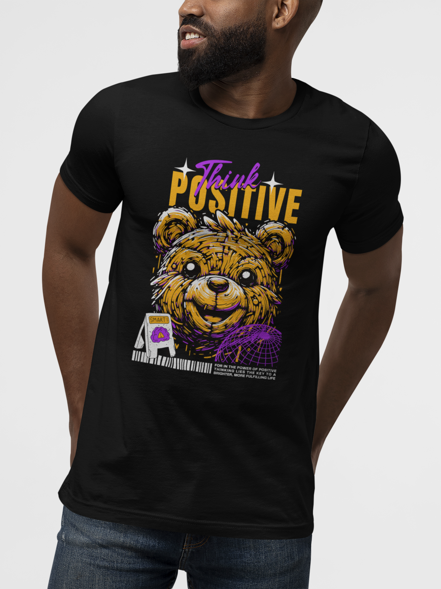 Think Positive Orange Premium Athletic Fit