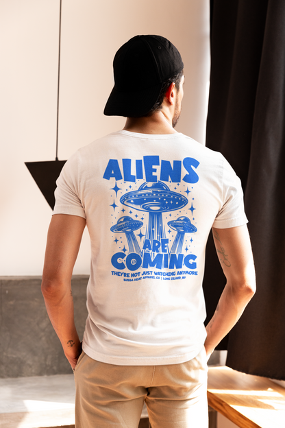 Aliens Are Coming White Premium Athletic Fit