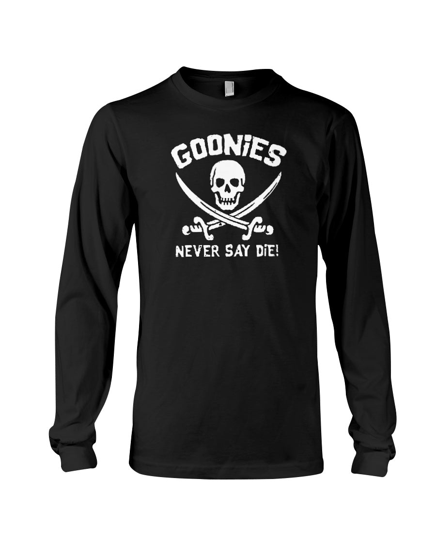 Goonies Never Say Die - Men's Long Sleeve T-Shirt Black/White