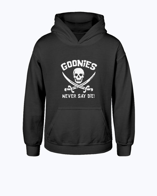 Goonies Never Say Die - Youth Hoodie Black/White